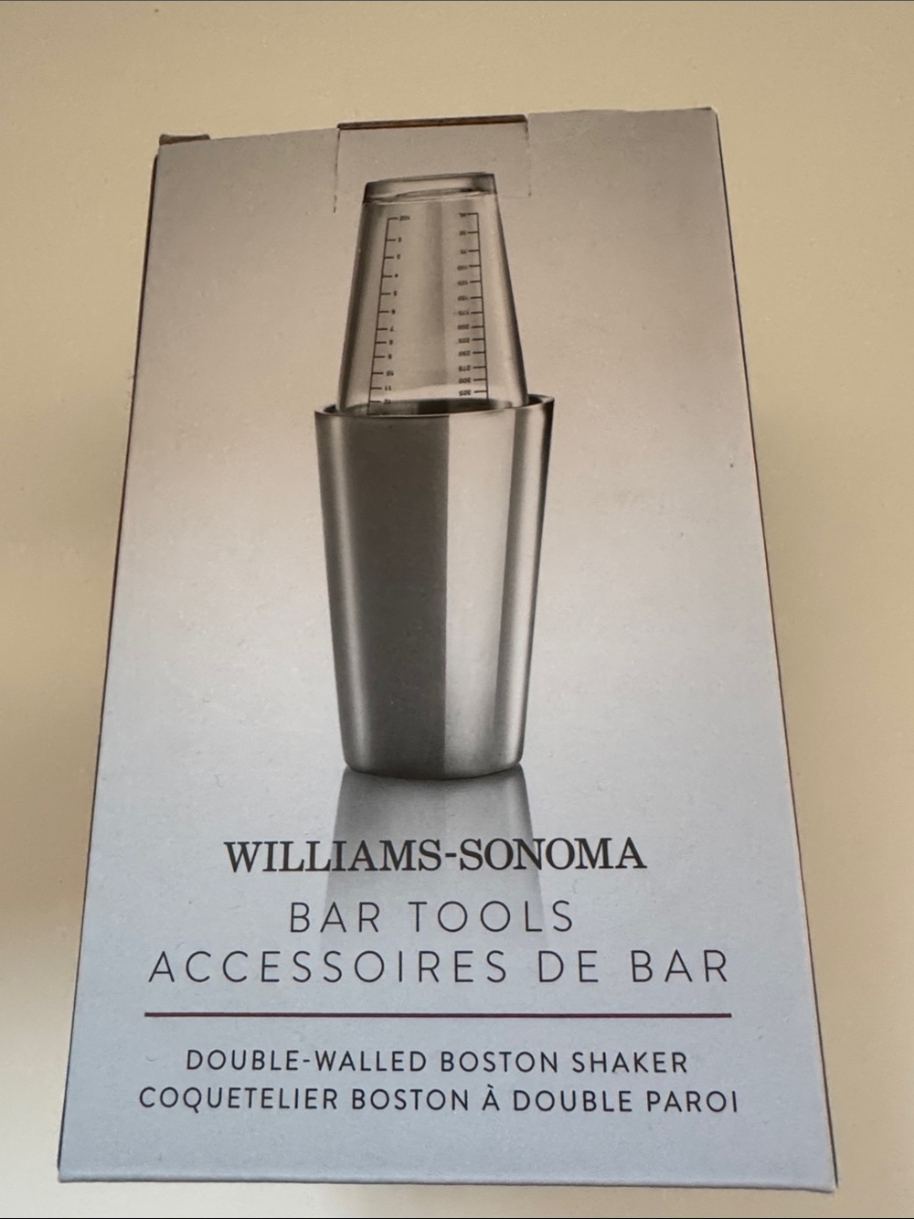 Williams Sonoma Stainless Steel Boston Shaker in Silver